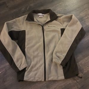 Men’s Columbia Fleece Tan and Brown Jacket - Med